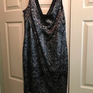 Black and silver satin dress
